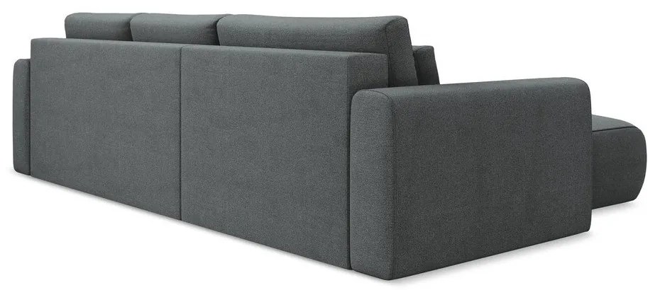 Divano angolare grigio scuro allungabile/con contenitore (con penisola a sinistra/con chaise lounge) Kapua – Makamii
