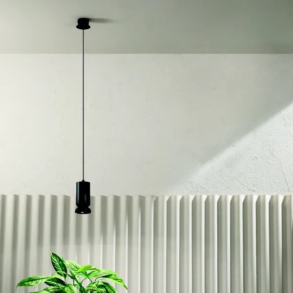 Lampada a sospensione D8,5 cm LILIUM in alluminio verniciato a polvere Nero