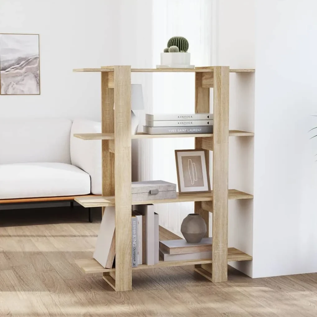 Libreria/divisorio rovere sonoma 100x30x123,5 cm