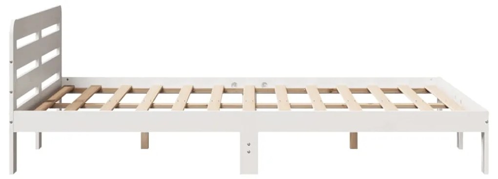 Letto senza materasso bianco 140x190 cm legno massello di pino