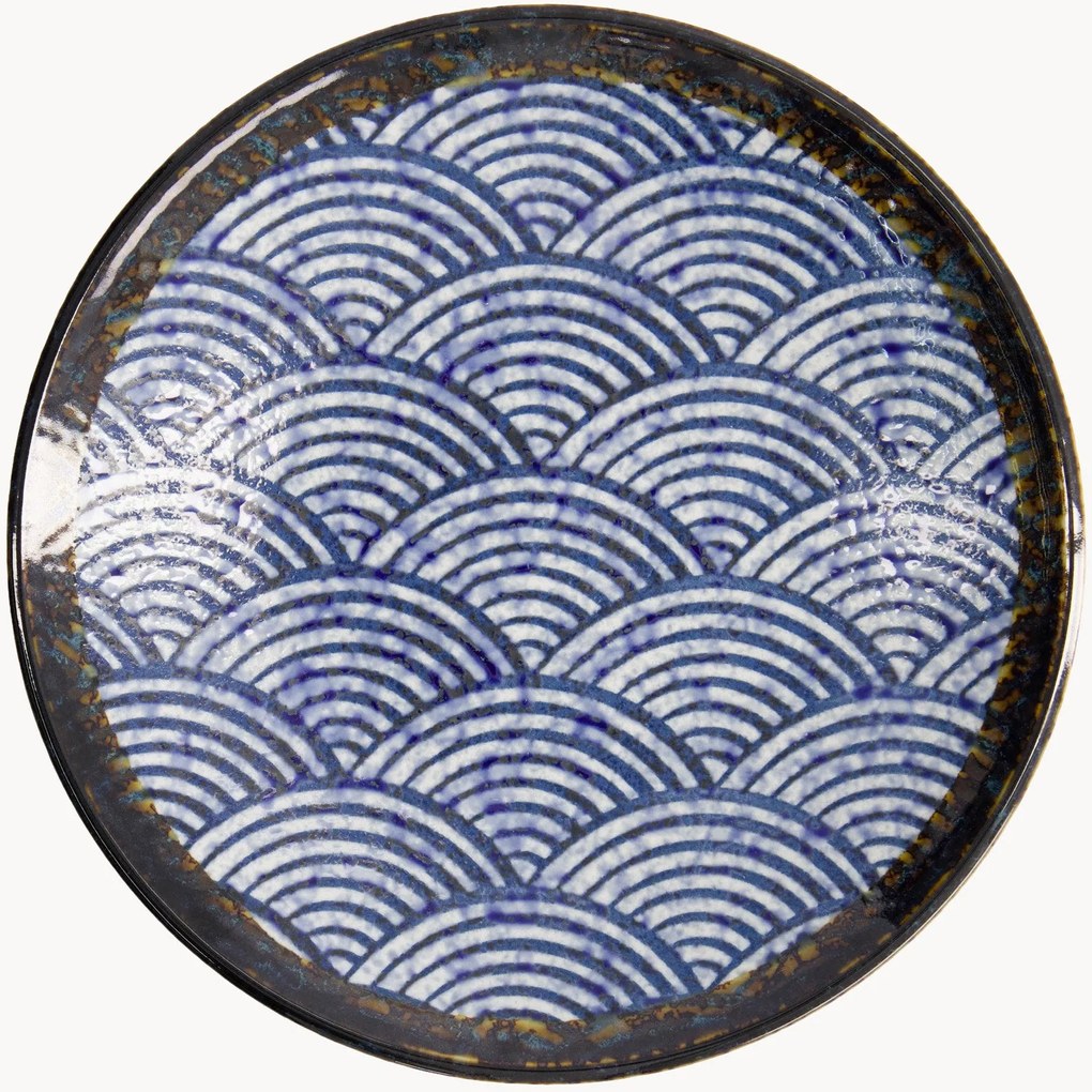 Set di 6 piatti in gres Aisai Seigaiha