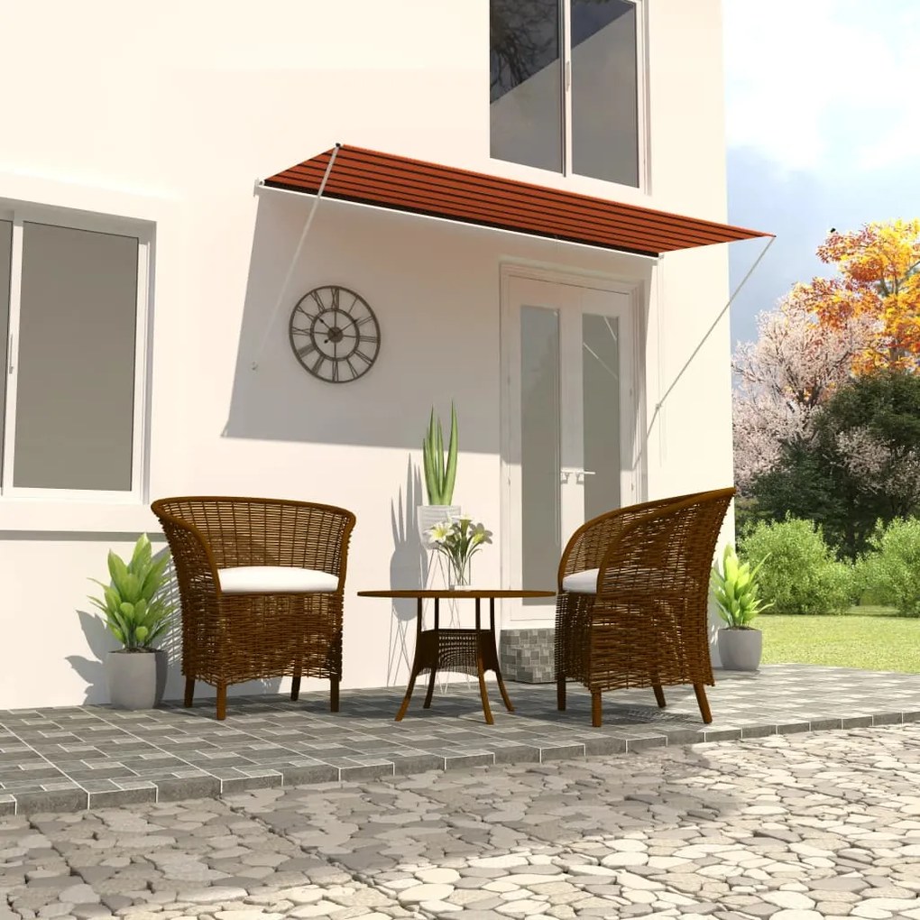 Tenda da Sole Retrattile 300x150 cm Arancione e Marrone