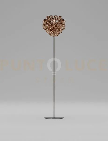 Giogali lampada da terra cristallo rame e cromo lucido 1 luce attac...