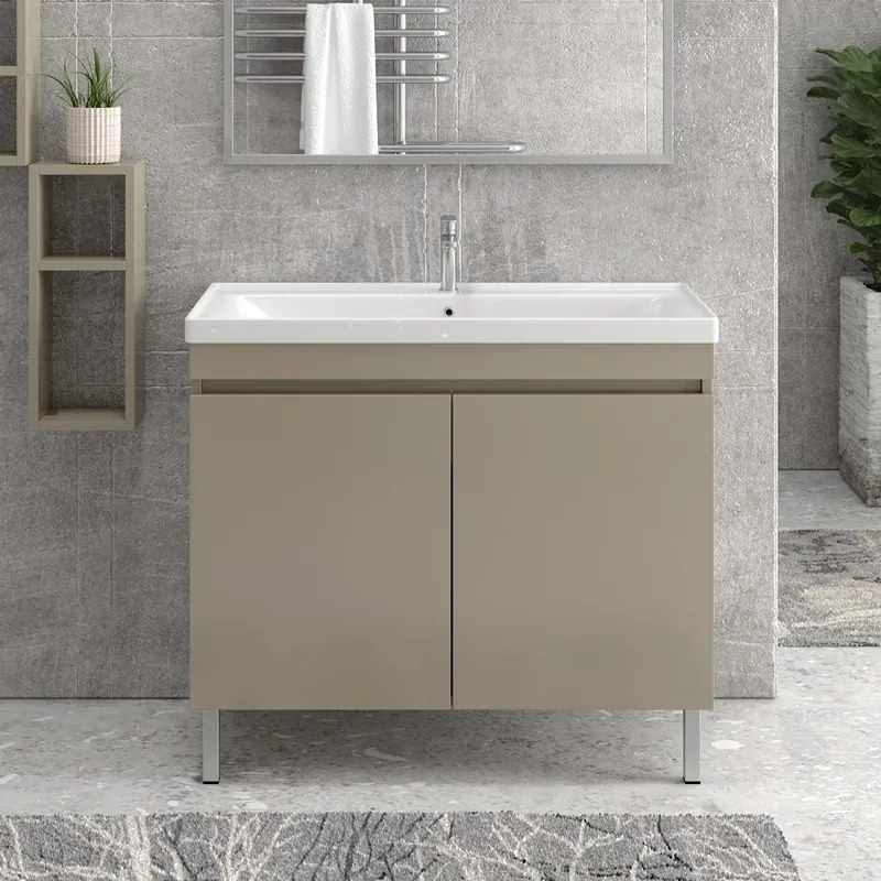 Mobile bagno con piedini 100 cm con due ante SV-100T - KAMALU