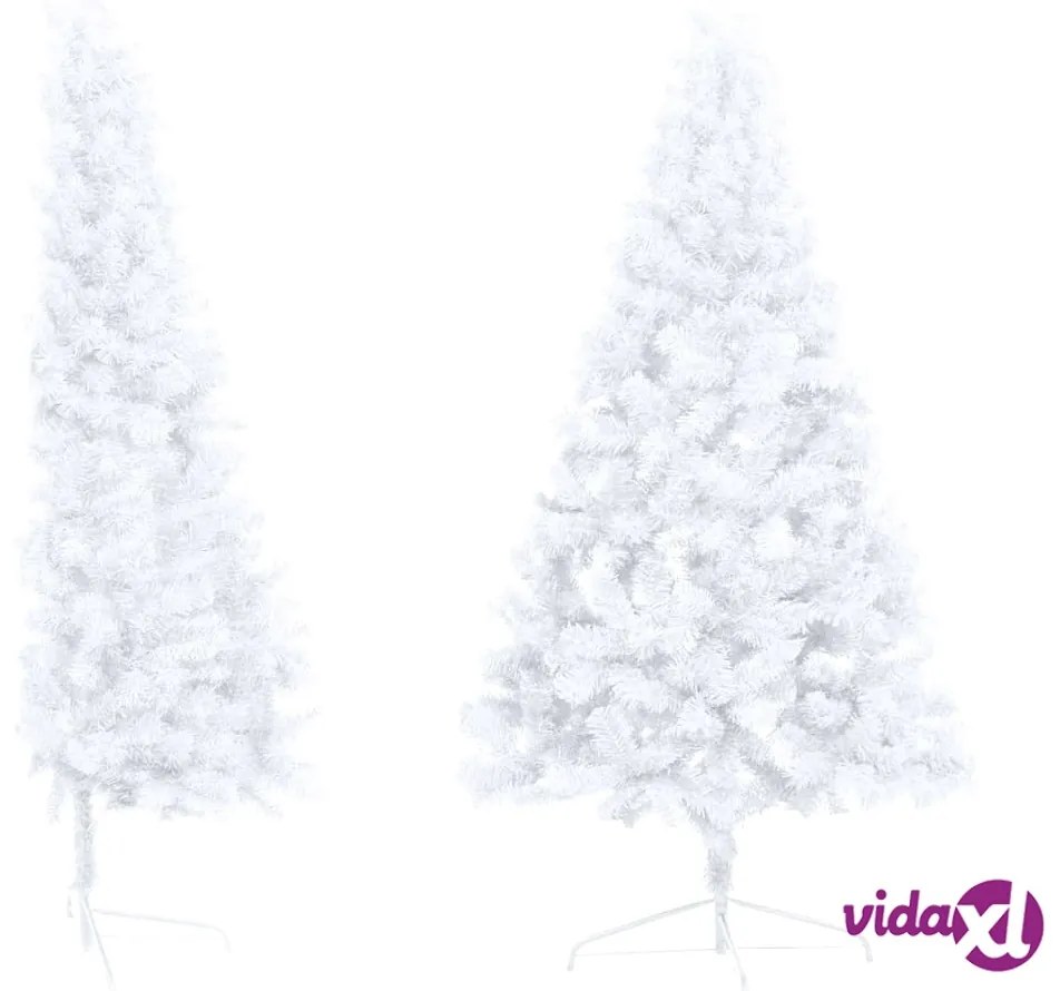 vidaXL Albero Natale Metà Preilluminato con Supporto Bianco 120 cm PVC