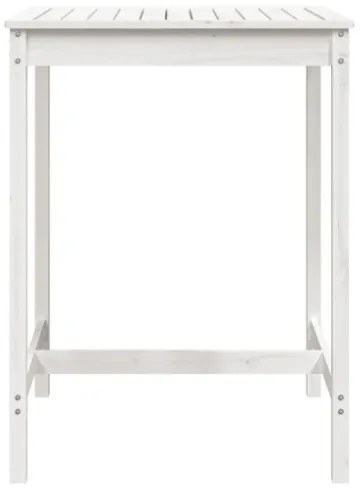 Tavolo da Giardino Bianco 82,5x82,5x110cm Legno Massello Pino