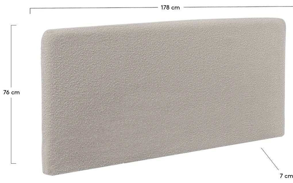 Kave Home - Testiera sfoderabile Dyla in shearling grigio chiaro per letto da 160 cm