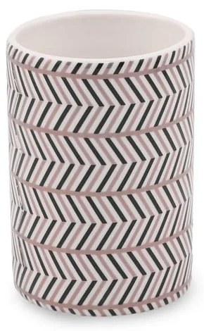 Set di accessori da bagno in poliresina bianca e nera Lidya - Mioli Decor