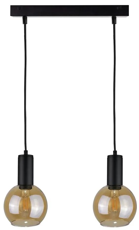 Lampadario a sospensione con filo JANTAR BLACK 2xE27/60W/230V