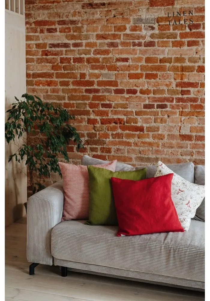 Federa 40x60 cm Red Natural Stripes - Linen Tales