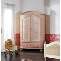 Armadio 2 porte in legno rosa e miele shabby 125x60x200