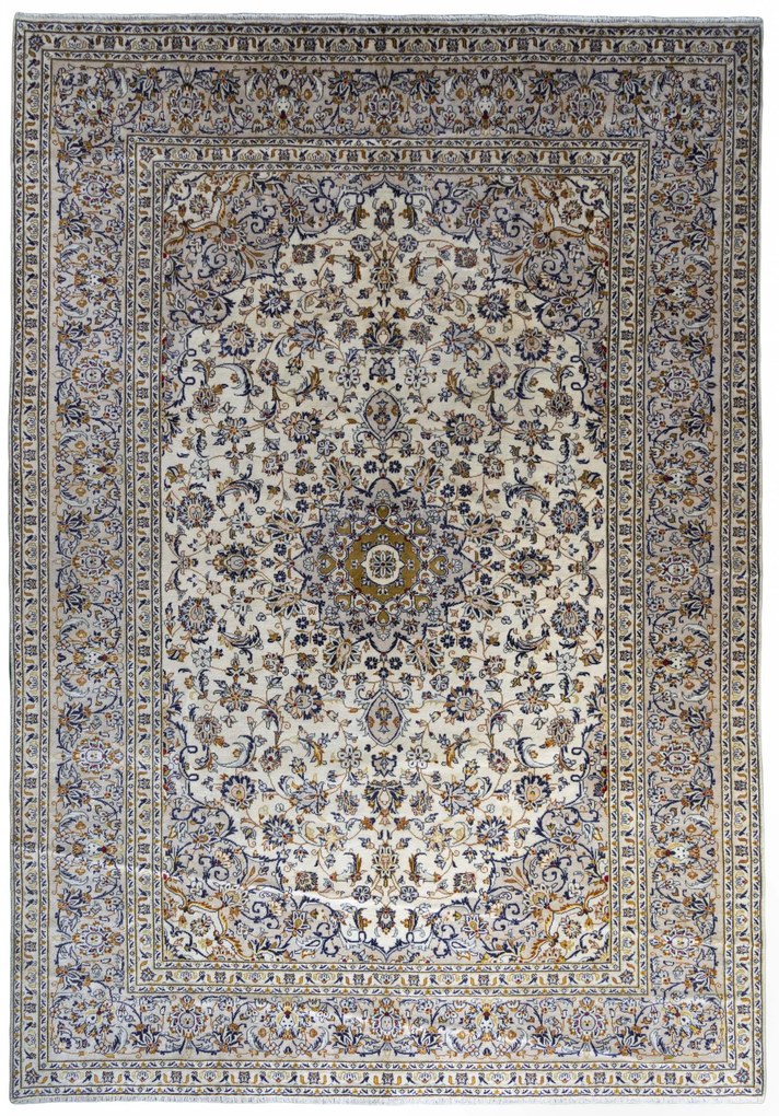 Kashan Tappeto persiano 350 x 250 Beige (Iran) Annodato A Mano
