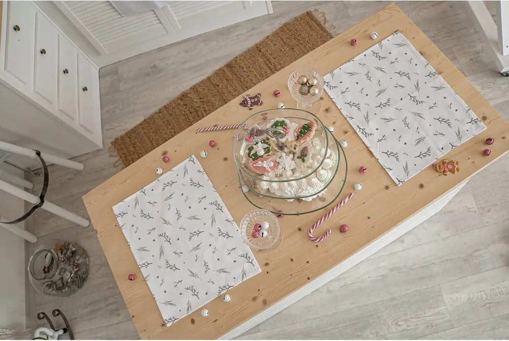 Tovagliette di stoffa con motivo natalizio in set da 2 35x45 cm Delicate Green - Butter Kings