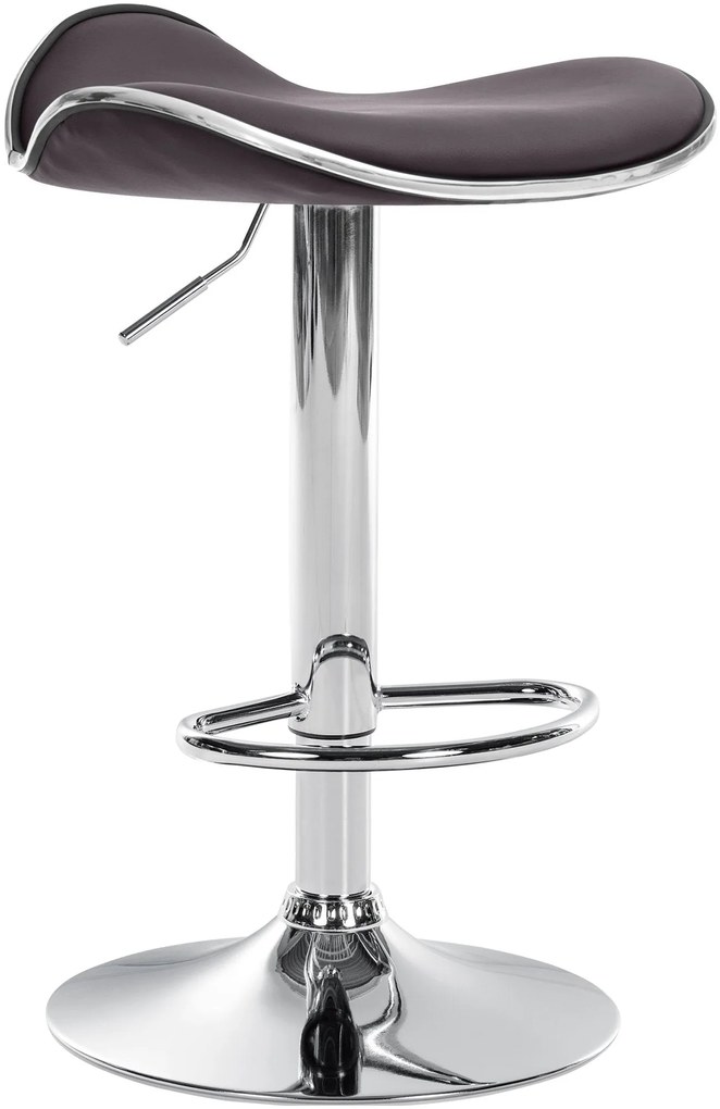 Sgabello Barhocker Shanghai İn Ecopelle Con Struttura İn Metallo / Braun / Metall İn Chromoptik