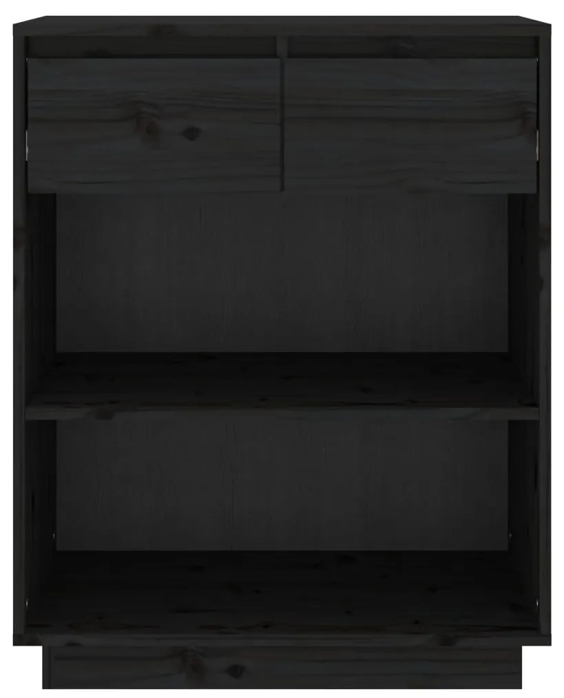 Mobile Consolle Nero 60x34x75 cm in Legno Massello di Pino