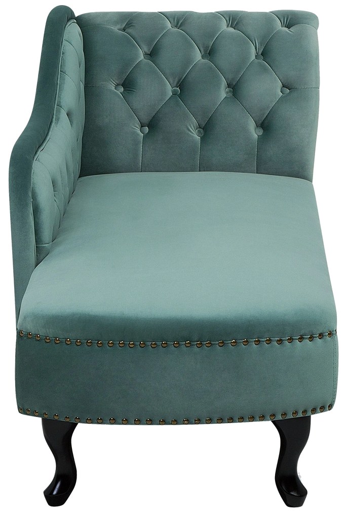 Chaise longue destra in velluto verde menta NIMES Beliani