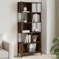 Libreria Rovere Fumo 72x28x172 cm in Legno Multistrato 3213654