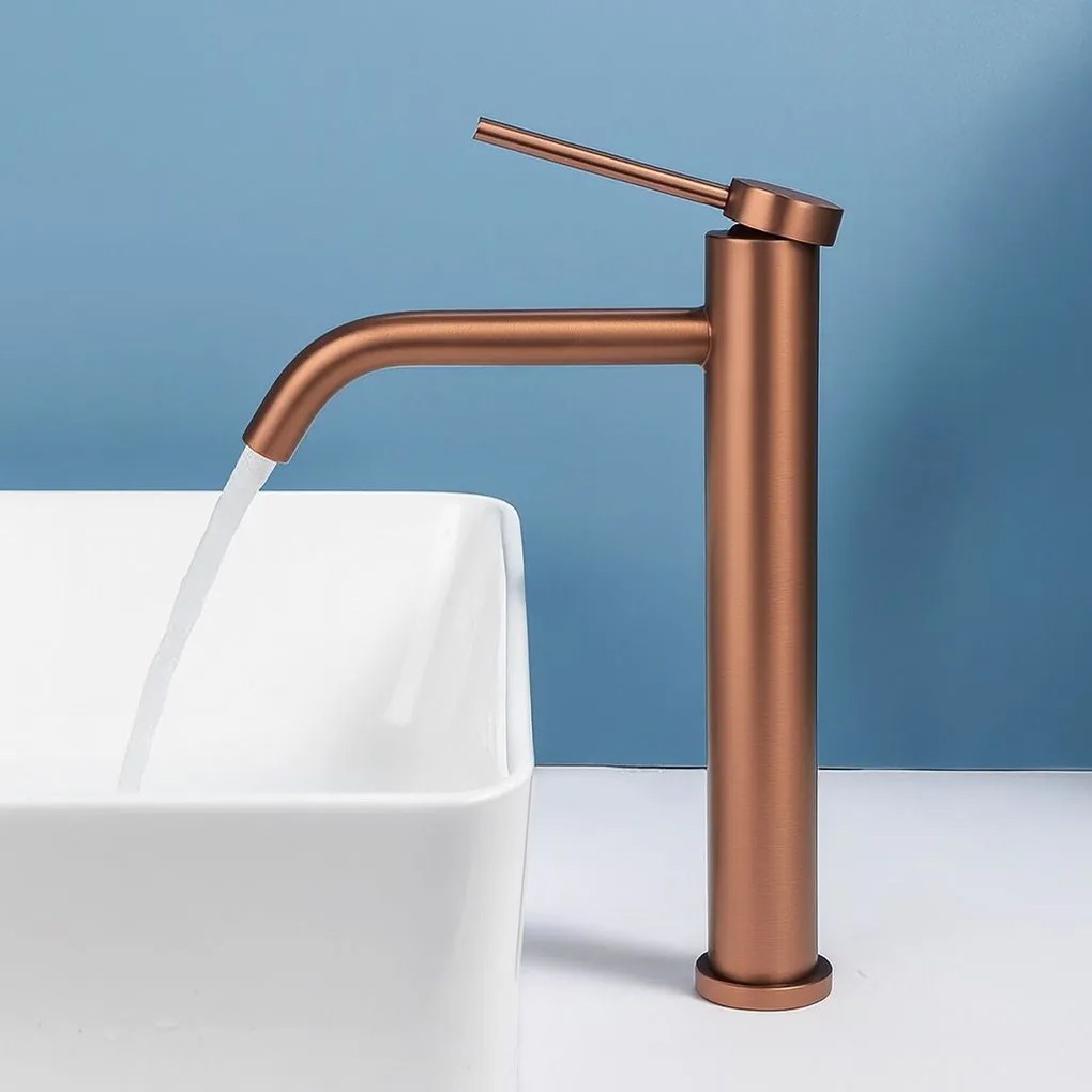Rubinetto da lavabo Rea CLIF Brush Copper HIGH