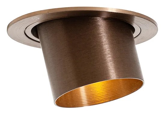 Set di 6 Faretto da incasso moderno bronzo scuro tondo inclinabile - Installa