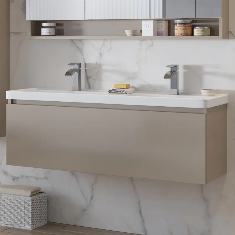 Mobile bagno 120cm con lavabo incasso a doppia vasca SP-120 - KAMALU