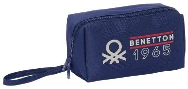 Astuccio Scuola Benetton Varsity Grigio Blu Marino 22 x 10 x 10 cm