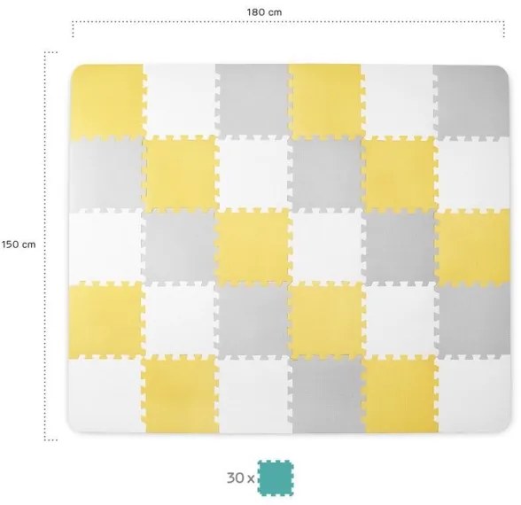 KINDERKRAFT -  Puzzle in foam LUNO 30pcs grigio/giallo