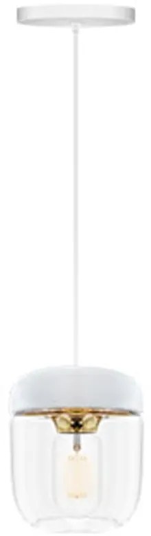 Paralume bianco con attacco Acorn color oro, ⌀ 14 cm - UMAGE