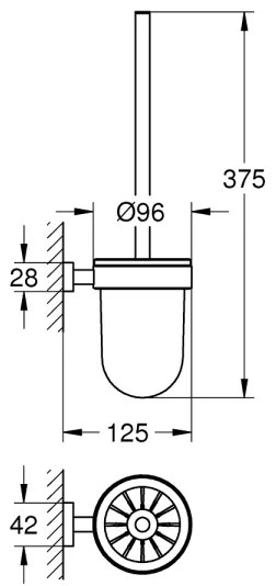 GROHE 40513DC1 - Set per la pulizia del WC ESSENTIALS CUBE in acciaio inox