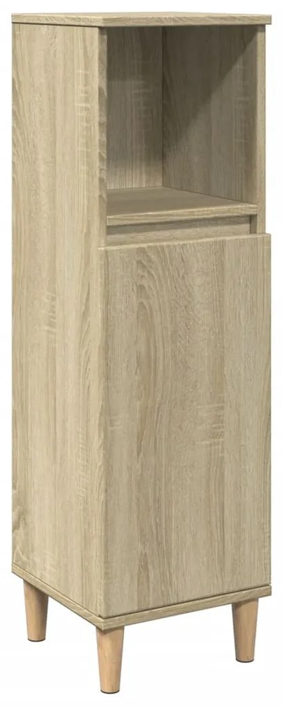 Armadietto da bagno rovere sonoma 30x30x100cm legno multistrato