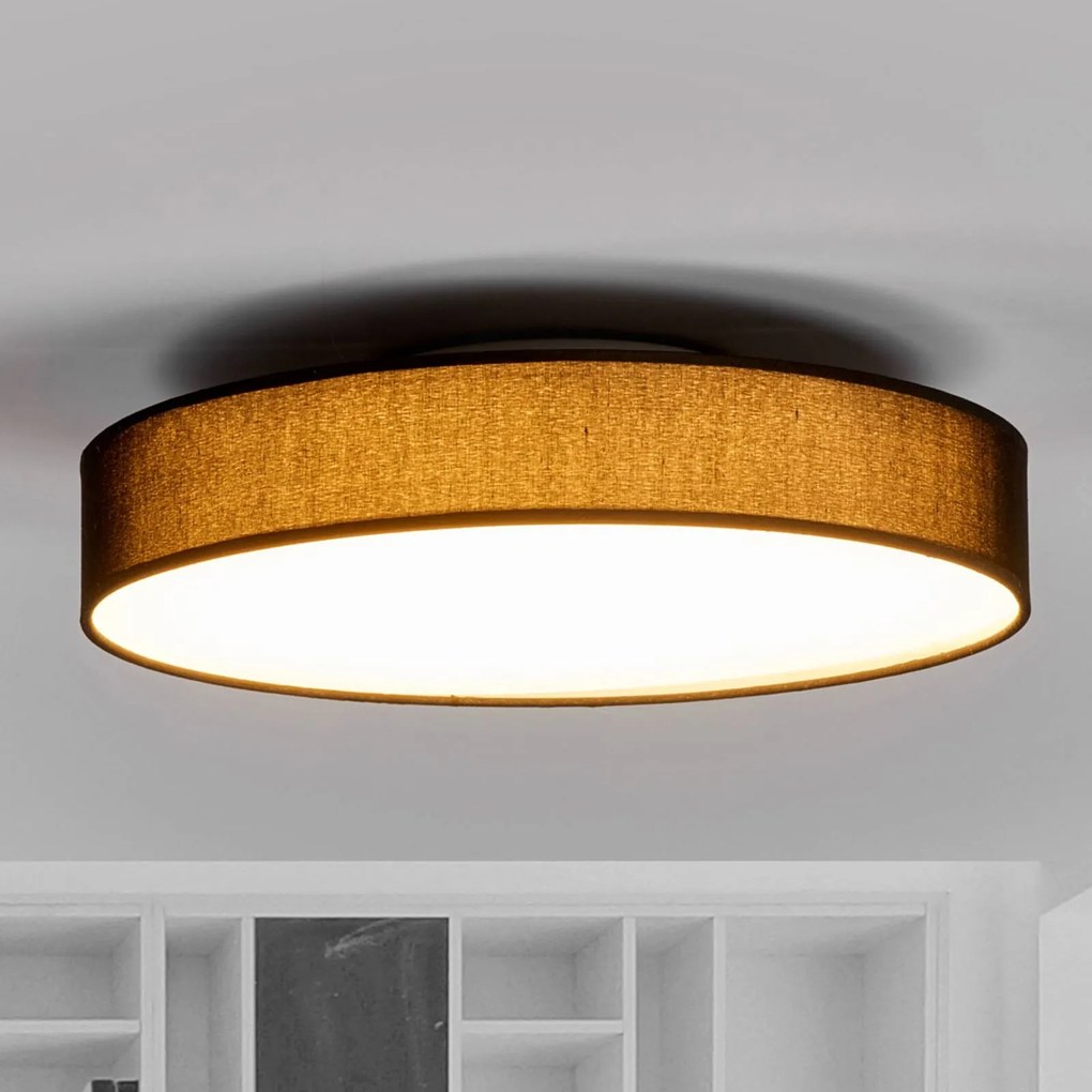 Plafoniera LED Saira di Lindby, Ø 40 cm, nero, tessuto