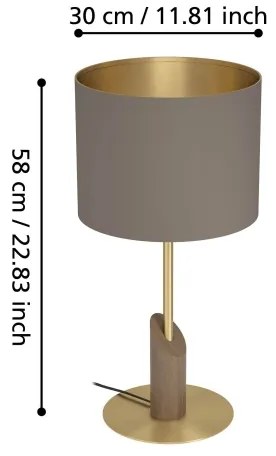 Eglo 390337 - Lampada da tavolo SANTANDRIA 1xE27/40W/230V marrone/oro