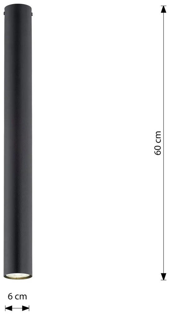 Plafoniera TECNO 1XL da soffitto base GU10 Nera