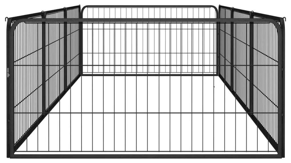 Box cani 8 pannelli nero 100x50 cm acciaio verniciato polvere