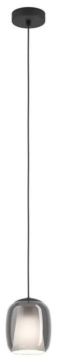 Lampadario Glamour CIAMPINO nero paralume grigio E27 Ø15cm EGLO