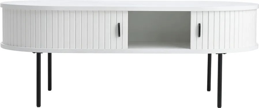 Tavolino da salotto bianco effetto rovere 60x120 cm Nola – Unique Furniture