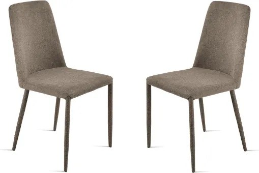 Sedia imbottita in tessuto Marrone ETTORE 2 sedie