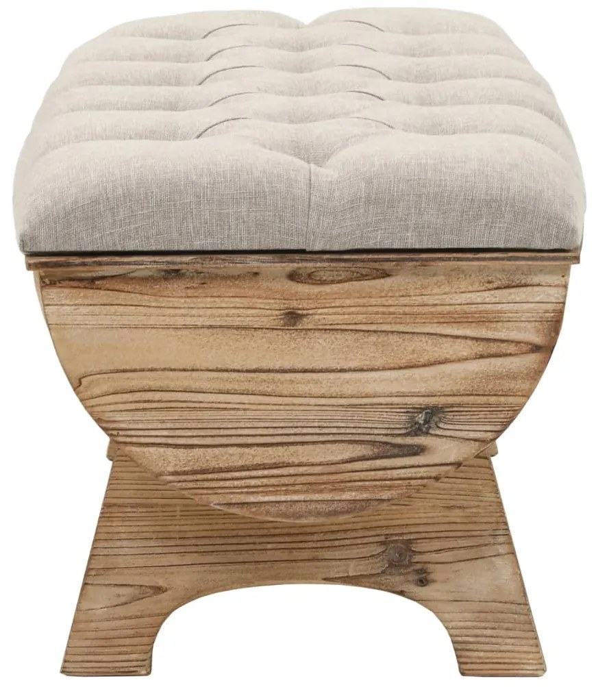 Cassapanca in legno massello e tessuto 103x51x44 cm