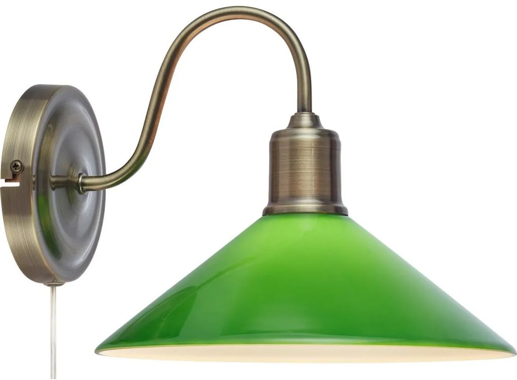 Markslöjd 108866 - Applique VELA 1xE27/40W/230V ottone/verde