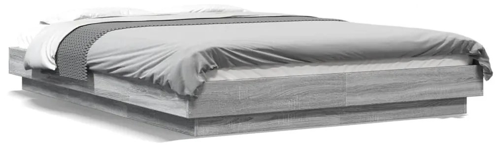 Giroletto Luci Led Grigio Sonoma 120x200 Cm Legno Multistrato /