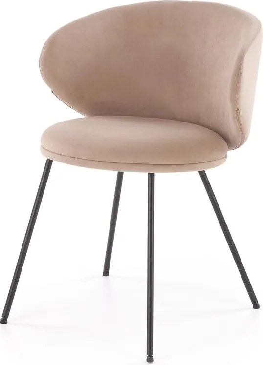 K587 sedia imbottita beige con struttura in metallo