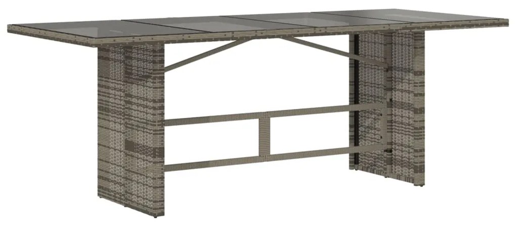 Set da pranzo da giardino 7 pz con cuscini in polyrattan grigio