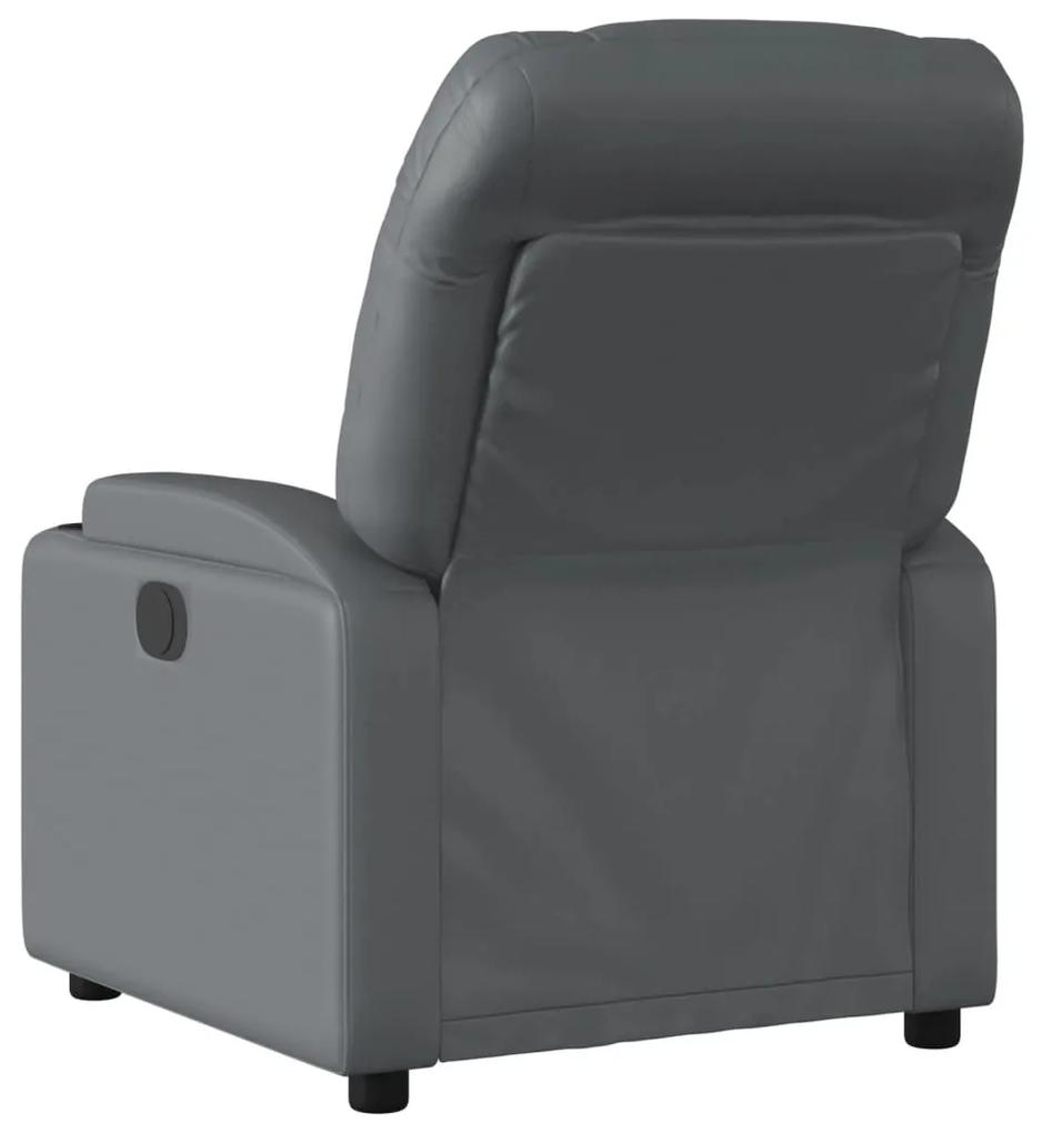 Poltrona massaggiante elettrica reclinabile grigio similpelle