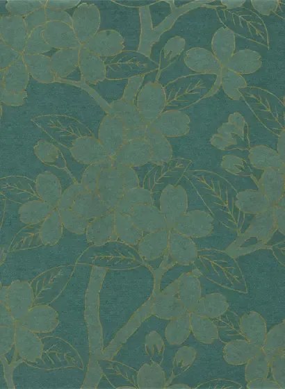 Little Greene Carta da parati Camellia - Teal