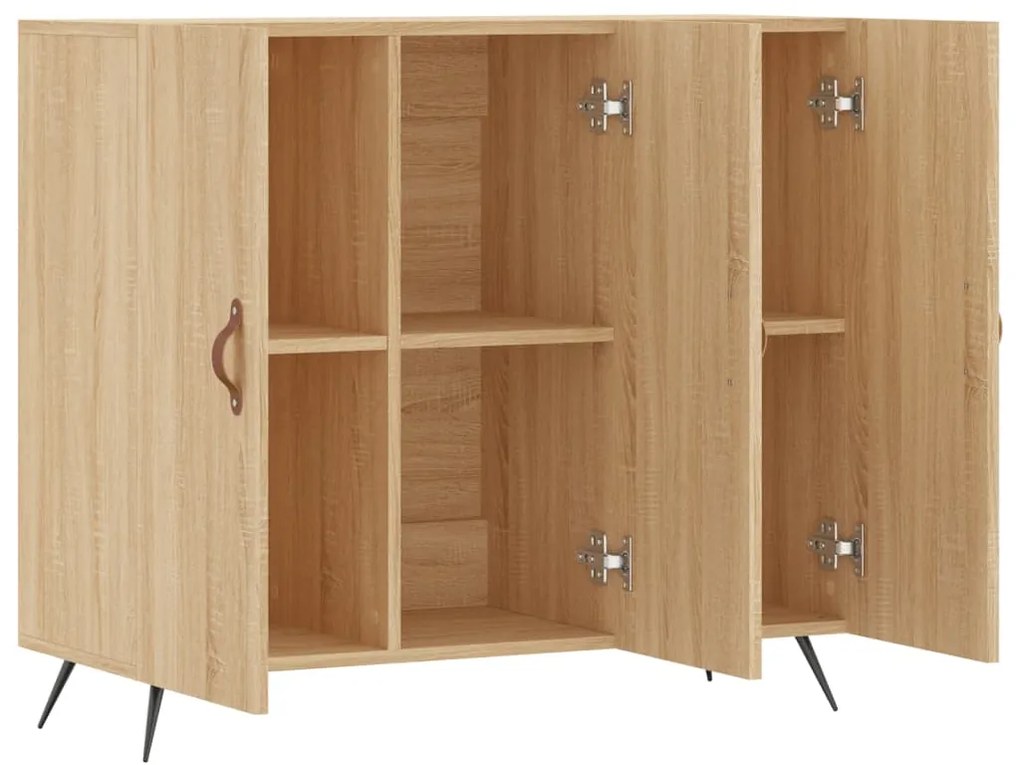 Credenza Rovere Sonoma 90x34x80 cm in Legno Multistrato