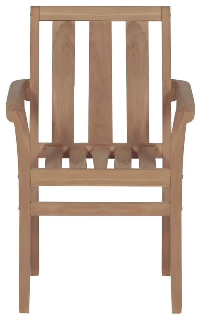 Sedie da giardino impilabili con cuscini 4 pz massello di teak