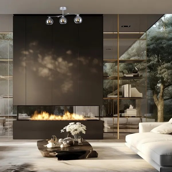 Lampadario a sospensione con supporto rigido CONNOR 3xE27/15W/230V cromo lucido/grigio