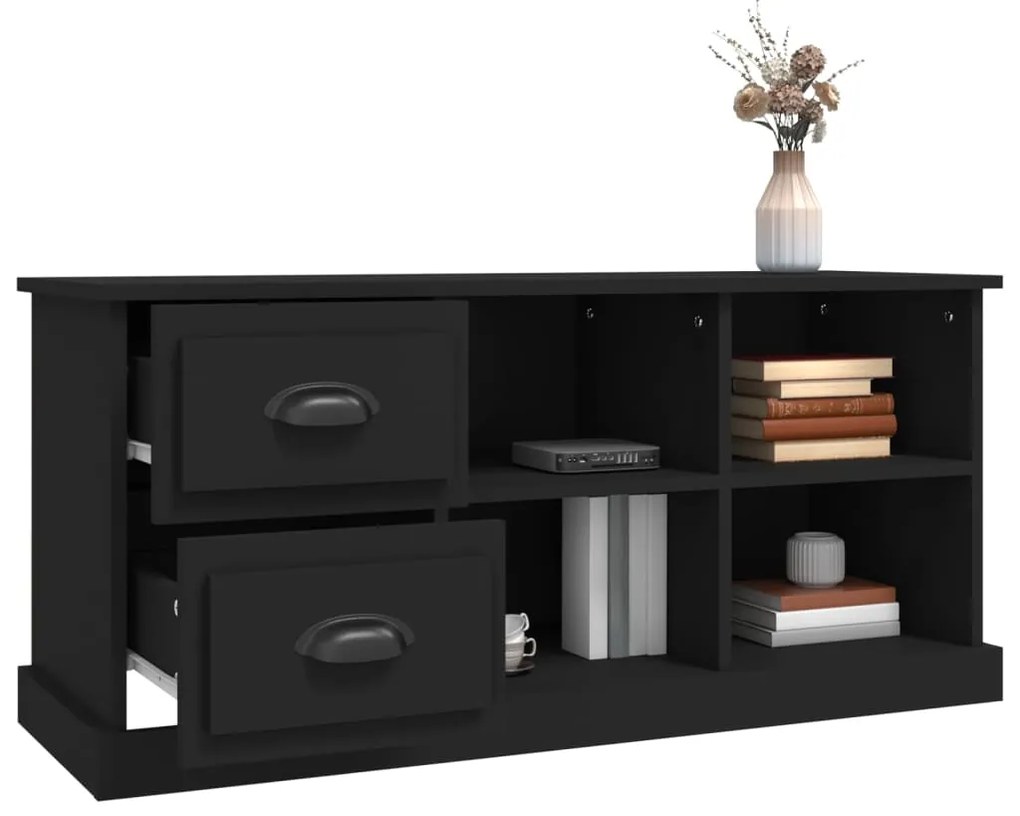 Mobile porta tv nero 102x35,5x47,5 cm in legno multistrato