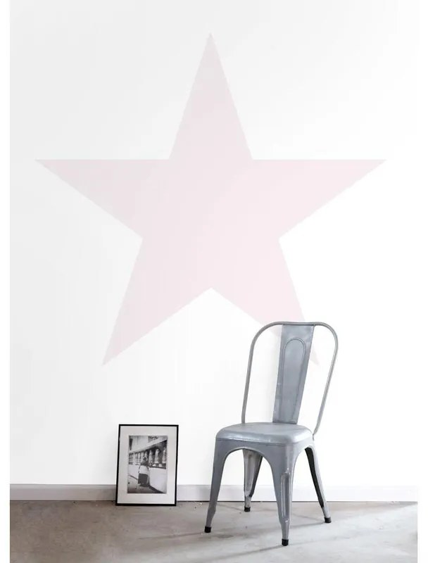 Fotomurale Stella, rosa fondo bianco