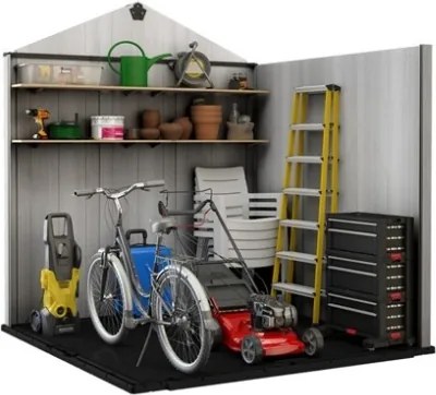 Casetta Da Giardino In Resina 229x223,5x242H Cm Oakland 757 Grigio Keter