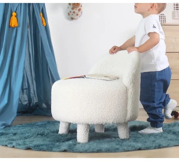 Poltrona per bambini PIXI, diametro 46 cm, bianca